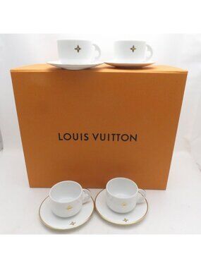Louis Vuitton Cup & Saucer Set of 4